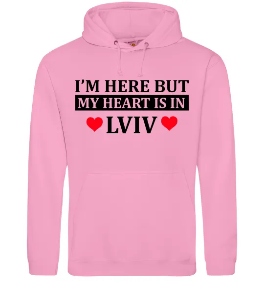 Жіноча толстовка (худі) I'm here but my heart is in Lviv Рожевий фото