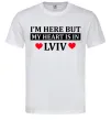 Чоловіча футболка I'm here but my heart is in Lviv Білий Чоловіча футболка I'm here but my heart is in Lviv Білий фото