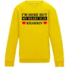 Детский Свитшот I'm here but my heart is in Kharkiv Солнечно желтый фото