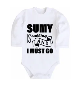 Дитячий бодік Sumy is calling and i must go Білий фото