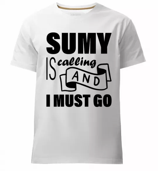 Мужская премиум футболка Sumy is calling and i must go Белый фото