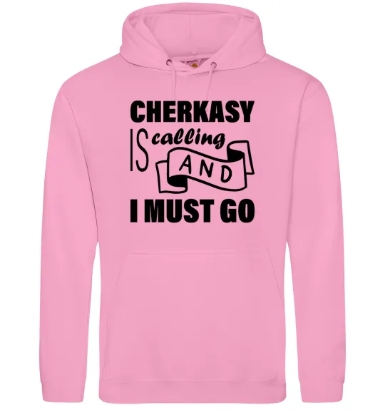 Чоловіча толстовка (худі) Cherkasy is calling and i must go Рожевий фото