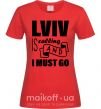 Жіноча футболка Lviv is calling and i must go Червоний фото