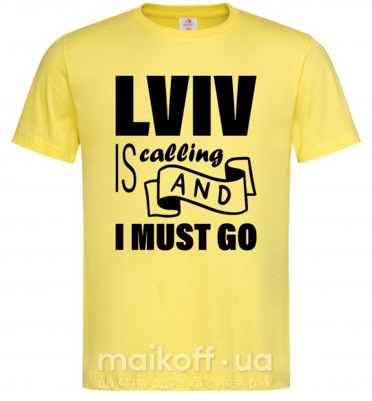 Чоловіча футболка Lviv is calling and i must go Лимонний фото