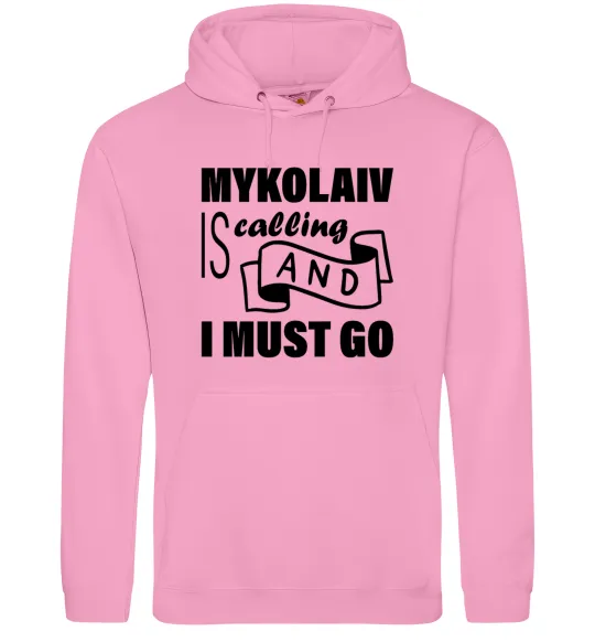 Чоловіча толстовка (худі) Mykolaiv is calling and i must go Рожевий фото