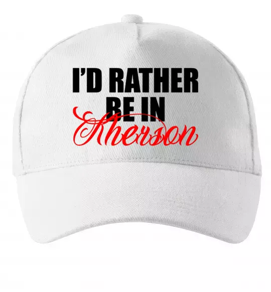 Кепка I'd rather be in Kherson Білий фото