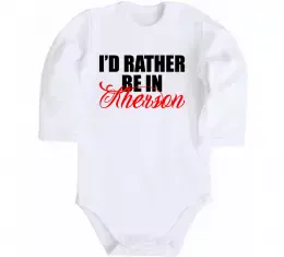 Дитячий бодік I'd rather be in Kherson Білий фото