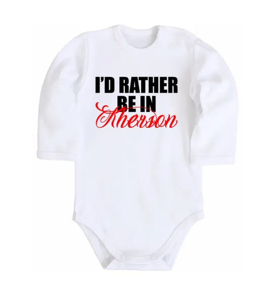 Детский боди I'd rather be in Kherson Белый фото