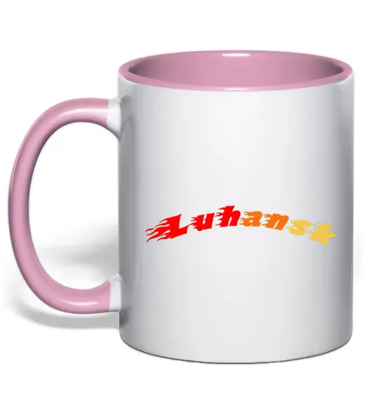 Чашка с цветной ручкой Fire Luhansk Нежно розовый фото