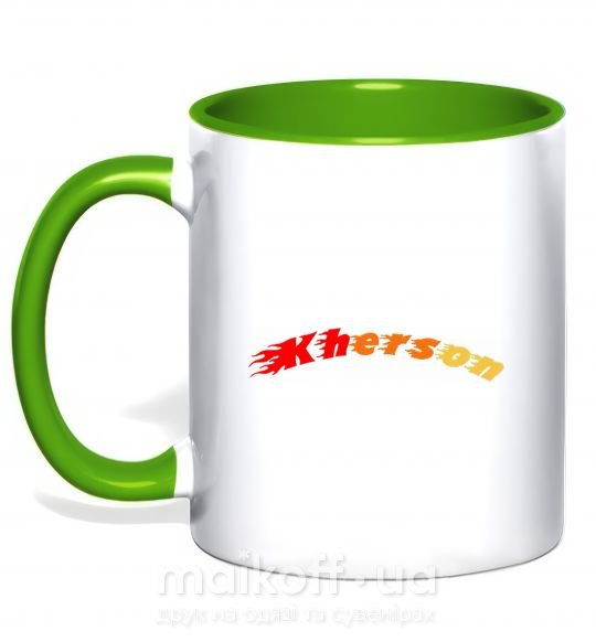 Чашка с цветной ручкой Fire Kherson Зеленый фото