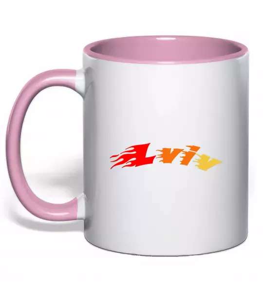 Чашка с цветной ручкой Fire Lviv Нежно розовый фото