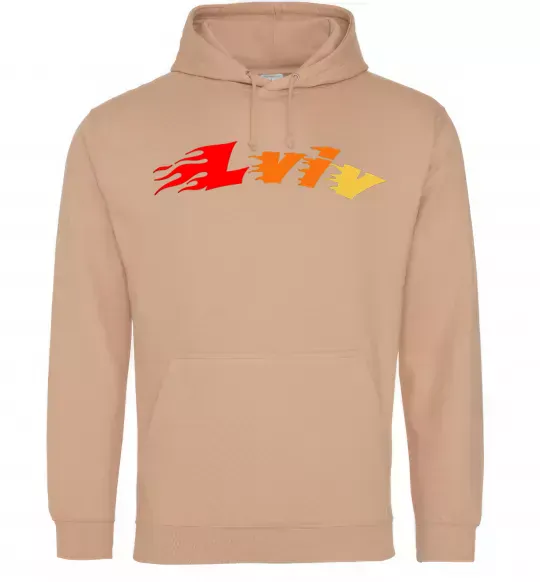 Мужская толстовка (худи) Fire Lviv Песочный фото