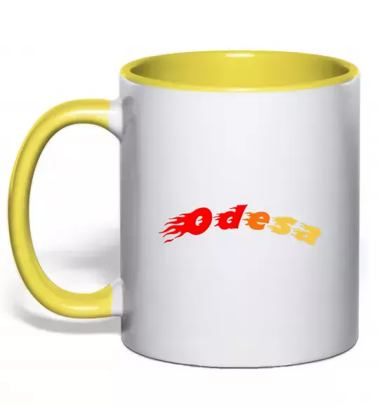 Чашка с цветной ручкой Fire Odesa Солнечно желтый фото