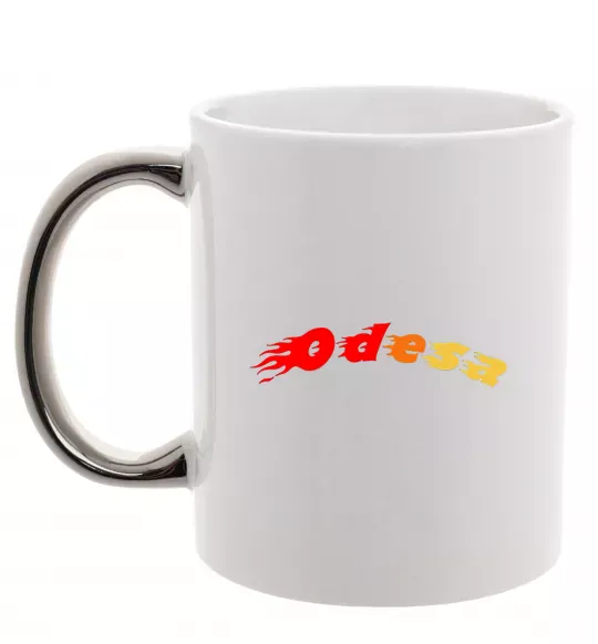 Чашка с цветной ручкой Fire Odesa Серебро фото