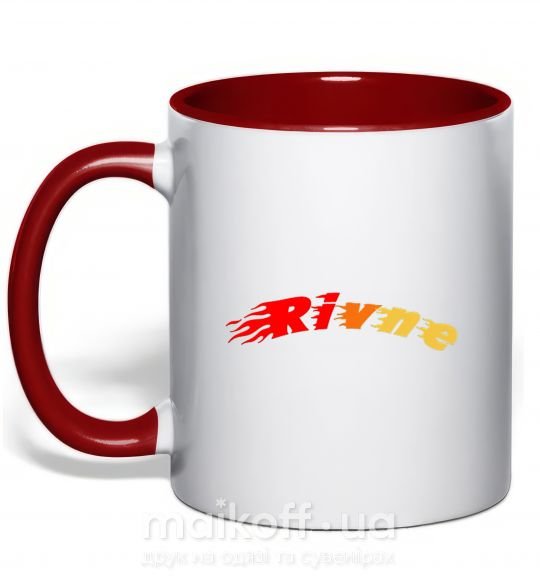 Чашка з кольоровою ручкою Fire Rivne Червоний фото