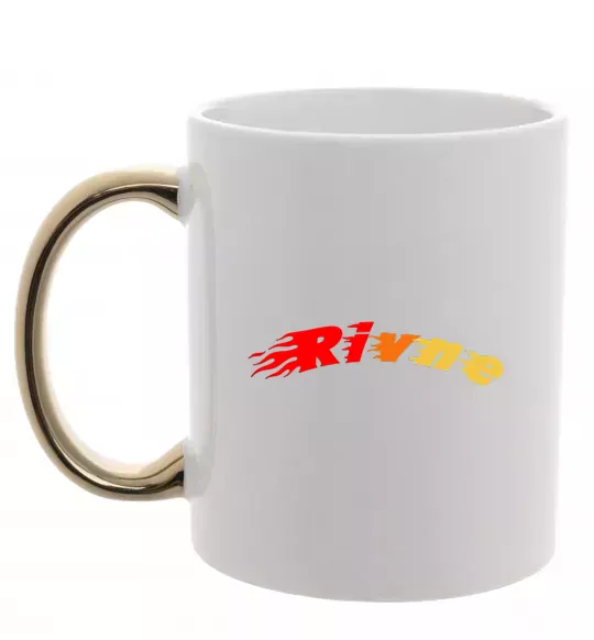 Чашка с цветной ручкой Fire Rivne Золото фото