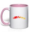 Чашка з кольоровою ручкою Fire Rivne Ніжно рожевий фото
