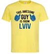 Чоловіча футболка This awesome guy is from Lviv Лимонний фото