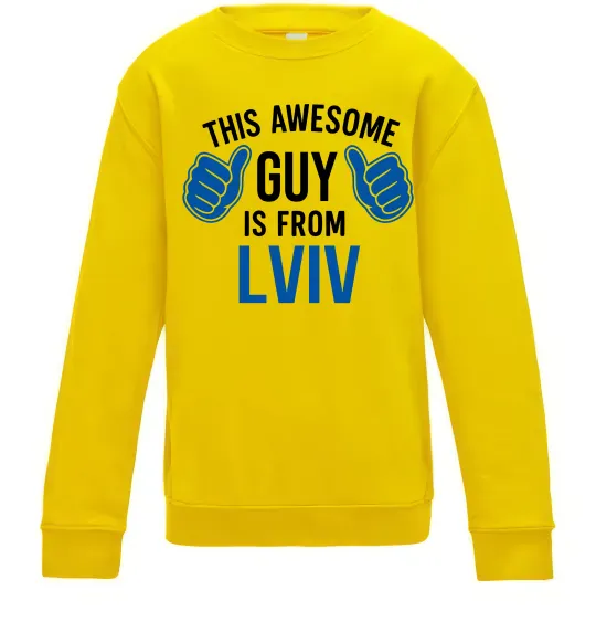 Дитячий світшот This awesome guy is from Lviv Сонячно жовтий фото