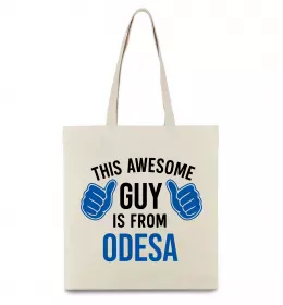 Эко-сумка This awesome guy is from Odesa Бежевый фото