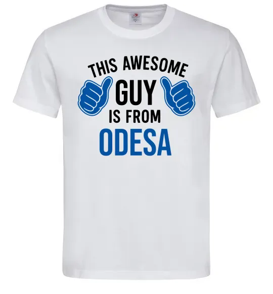 Мужская футболка This awesome guy is from Odesa Белый фото