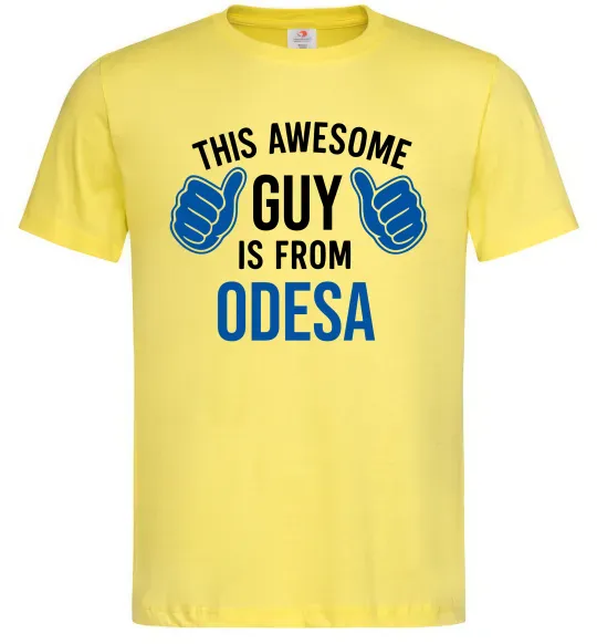Мужская футболка This awesome guy is from Odesa Лимонный фото