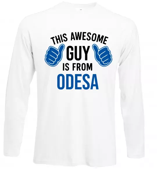 Лонгслив This awesome guy is from Odesa Белый фото