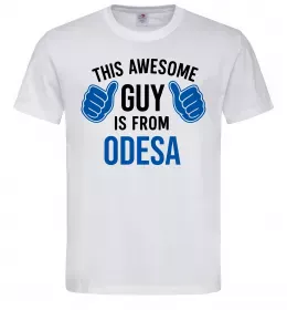 Мужская футболка This awesome guy is from Odesa Белый фото