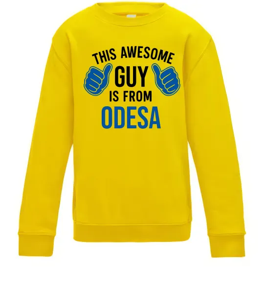 Дитячий світшот This awesome guy is from Odesa Сонячно жовтий фото