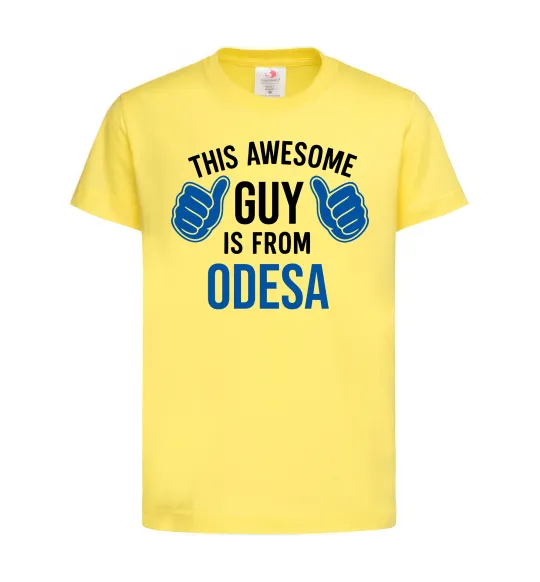 Детская футболка This awesome guy is from Odesa Лимонный фото