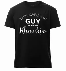 Чоловіча преміум футболка Харків райони Білий фото