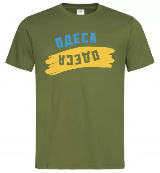 Чоловіча футболка Одеса прапор Оливковий фото