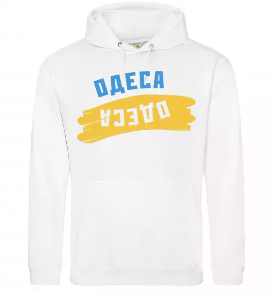 Чоловіча толстовка (худі) Одеса прапор Білий фото