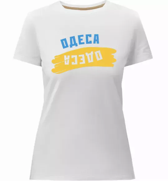 Жіноча преміум футболка Одеса прапор Білий фото