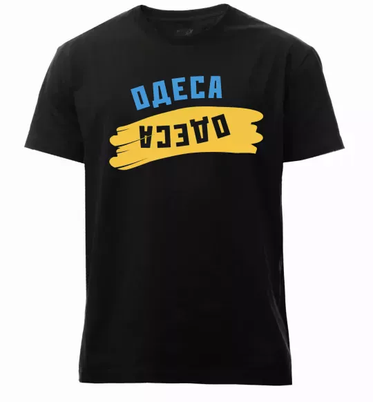 Чоловіча преміум футболка Одеса прапор Чорний фото