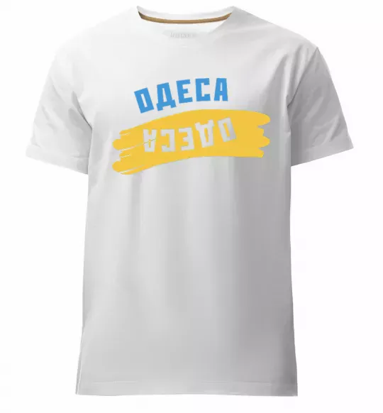 Чоловіча преміум футболка Одеса прапор Білий фото