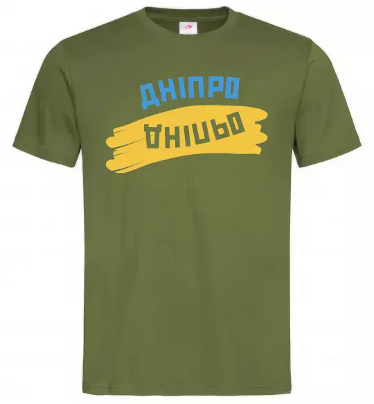 Чоловіча футболка Дніпро прапор Оливковий фото