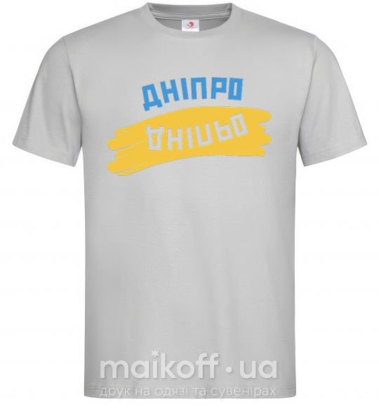 Мужская футболка Дніпро прапор Серый фото