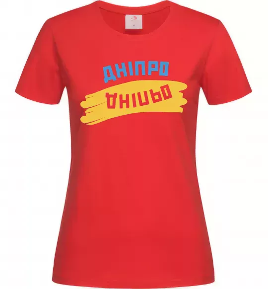 Жіноча футболка Дніпро прапор Червоний фото