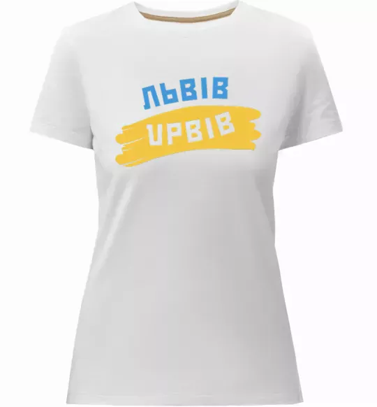 Жіноча преміум футболка Львів прапор Білий фото