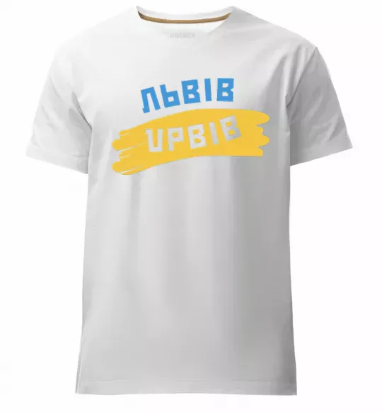 Мужская премиум футболка Львів прапор Белый фото