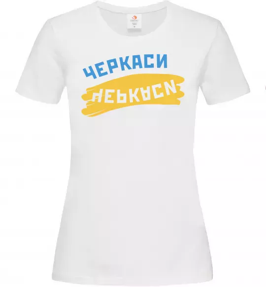 Жіноча футболка Черкаси прапор Білий фото