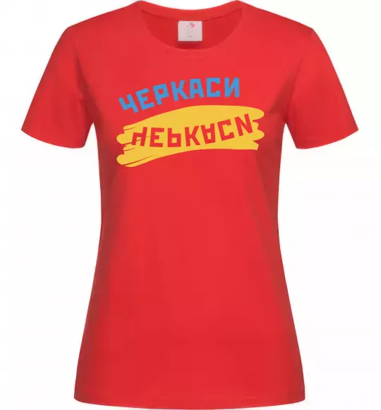 Жіноча футболка Черкаси прапор Червоний фото