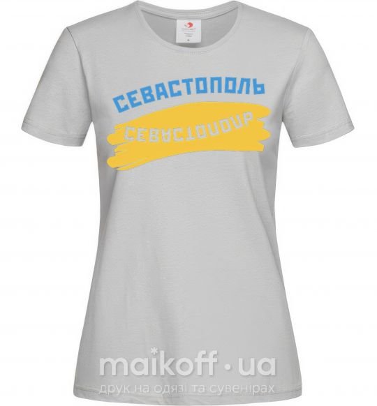 Жіноча футболка Севастополь флаг Сірий фото