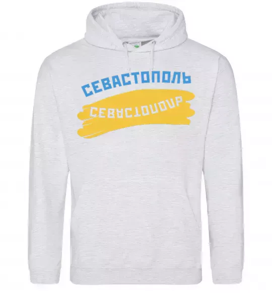 Жіноча толстовка (худі) Севастополь флаг Сірий меланж фото
