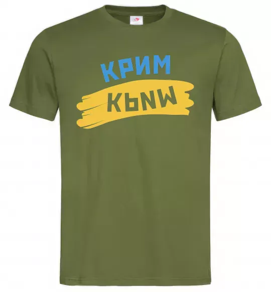 Мужская футболка Крим прапор Оливковый фото