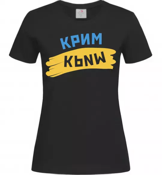 Жіноча футболка Крим прапор Чорний фото