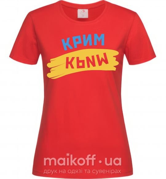 Женская футболка Крим прапор Красный фото