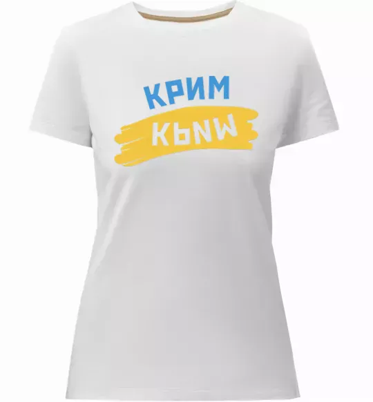 Жіноча преміум футболка Крим прапор Білий фото