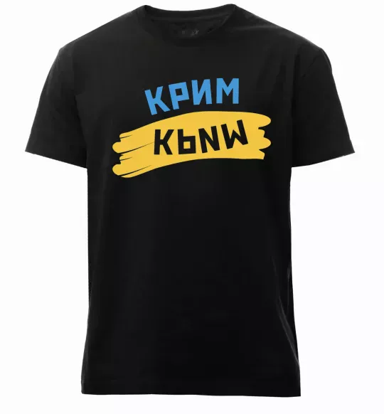 Чоловіча преміум футболка Крим прапор Чорний фото